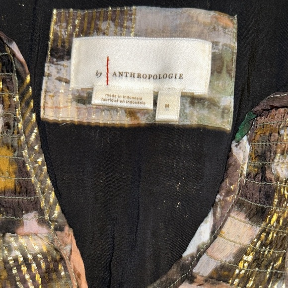 Anthropologie brown/gold midi dress M - Picture 5 of 8